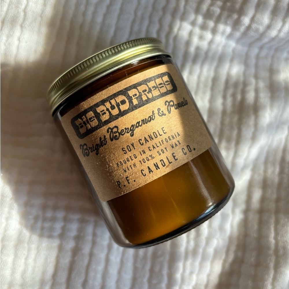 P.F. Candle Co. BIG BUD PRESS Soy Candle New Bright Bergamot and Pomelo